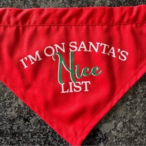 Double-sided Dog Bandana, Naughty/Nice, Christmas